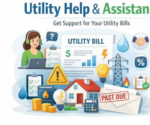 Electric meter and household utilities representing utility assistance programs